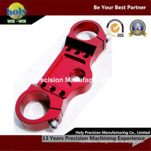 Top Bridge CNC Aluminum Machined Custom Parts with Red Anodized